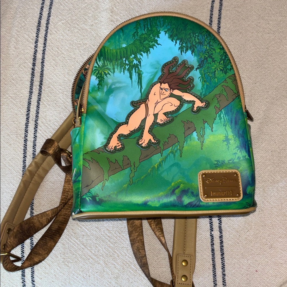Loungefly Green and Blue Tarzan Mini Backpack